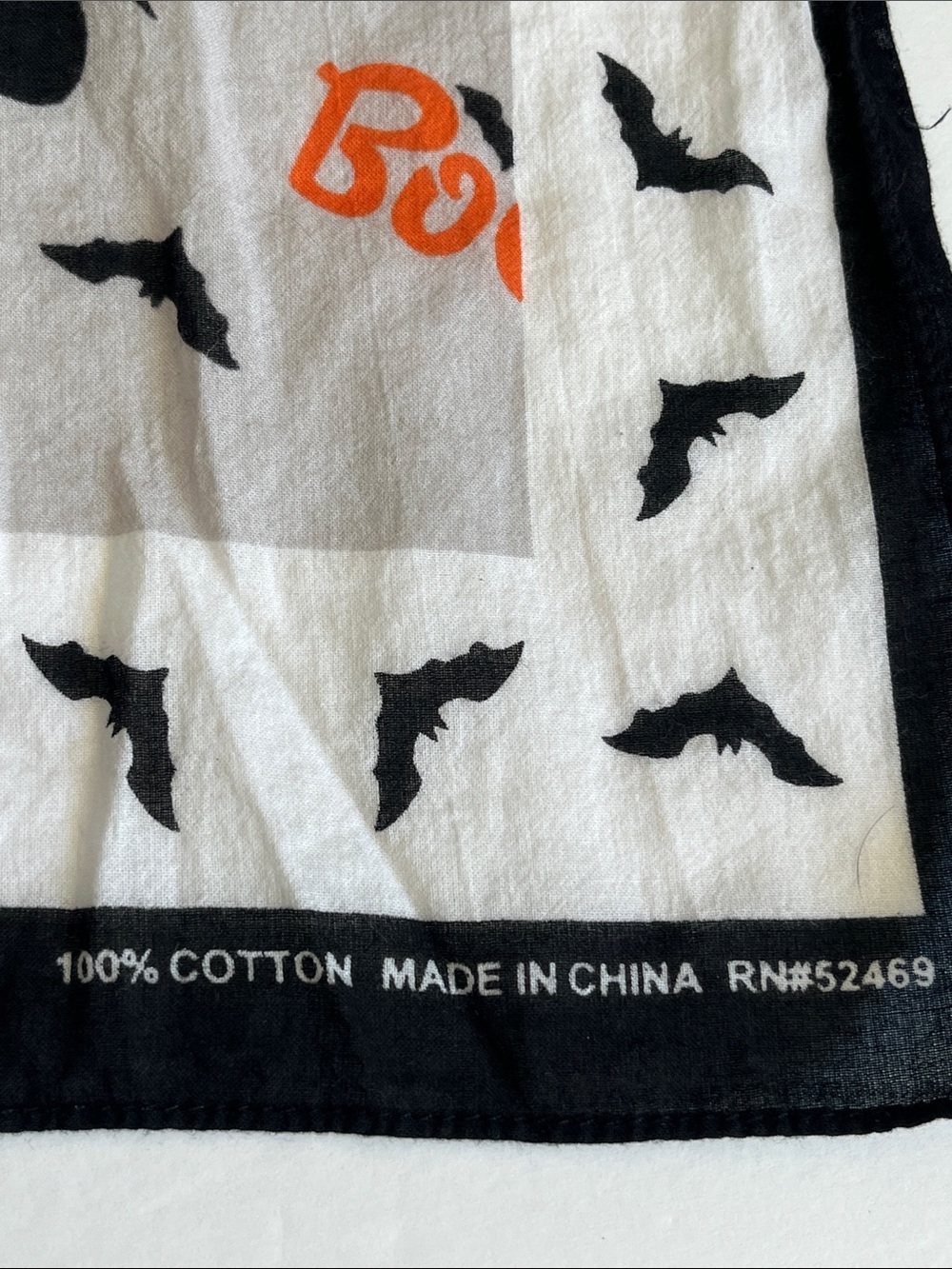 Vampire Bandana Trick or Treat Scarf Halloween Square Bats Boo - Picture 5 of 6
